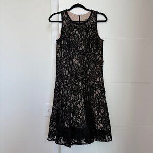 Taylor Black Lace Fit & Flare Dress